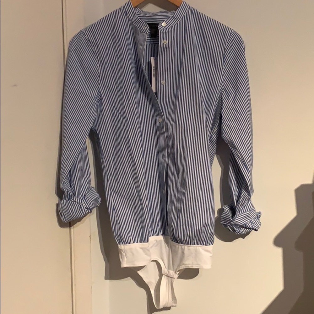 NWT Jcrew stripe blue bodysuit size 2 tall